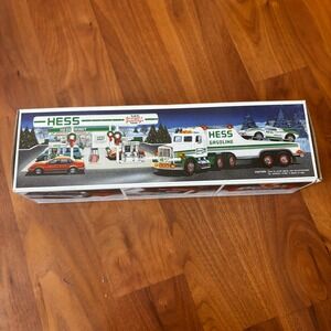 1991 Hess Toy Truck and Racer Vintage Collectible with Box Tested Works White